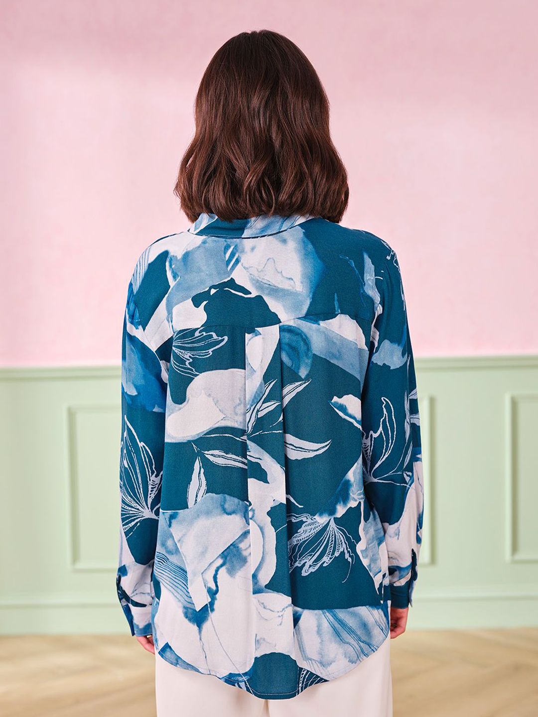 AND Floral Print Shirt Style Top