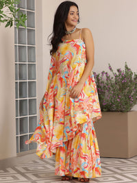 Libas Printed One Shoulder Tunic & Sharara
