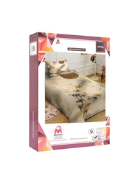 Myntra Elegant Beige Floral Printed Dilengkapi 400 TC Single Cadar 7D dengan 1 Sarung Bantal