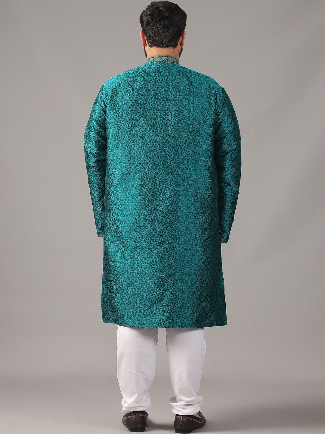 SOJANYA PLUS Saiz Besar Lelaki Motif Etnik Tenunan Rekaan Kurta Lurus Dengan Piyama