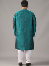 SOJANYA PLUS Saiz Besar Lelaki Motif Etnik Tenunan Rekaan Kurta Lurus Dengan Piyama