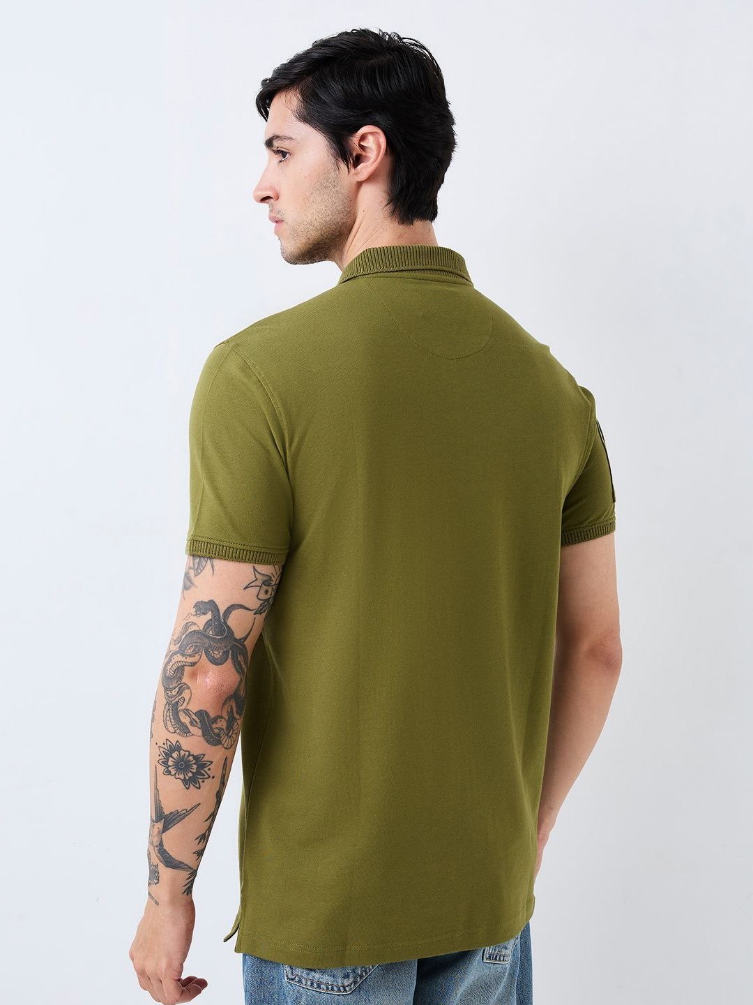 SPYKAR Men Solid Polo Collar Cotton Slim Fit T-shirt