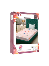 Myntra Elegant Homes Pink Printed 300 TC Fitted Set Cadar Katil Bujang 2.25 m x 1.5 m