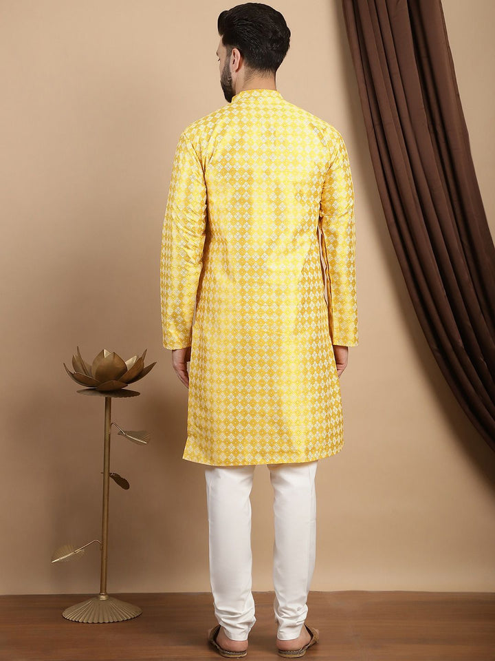 Anouk Floral Printed Mandarin Collar Regular Straight Kurta With Churidar