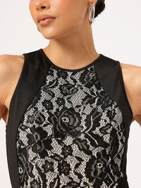 DressBerry Lace Sheath Midi Dress With Slit