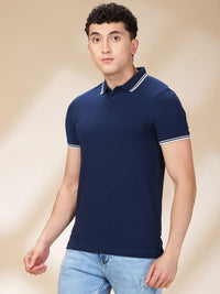 Being Human Men Solid Polo Collar Cotton Slim Fit T-shirt