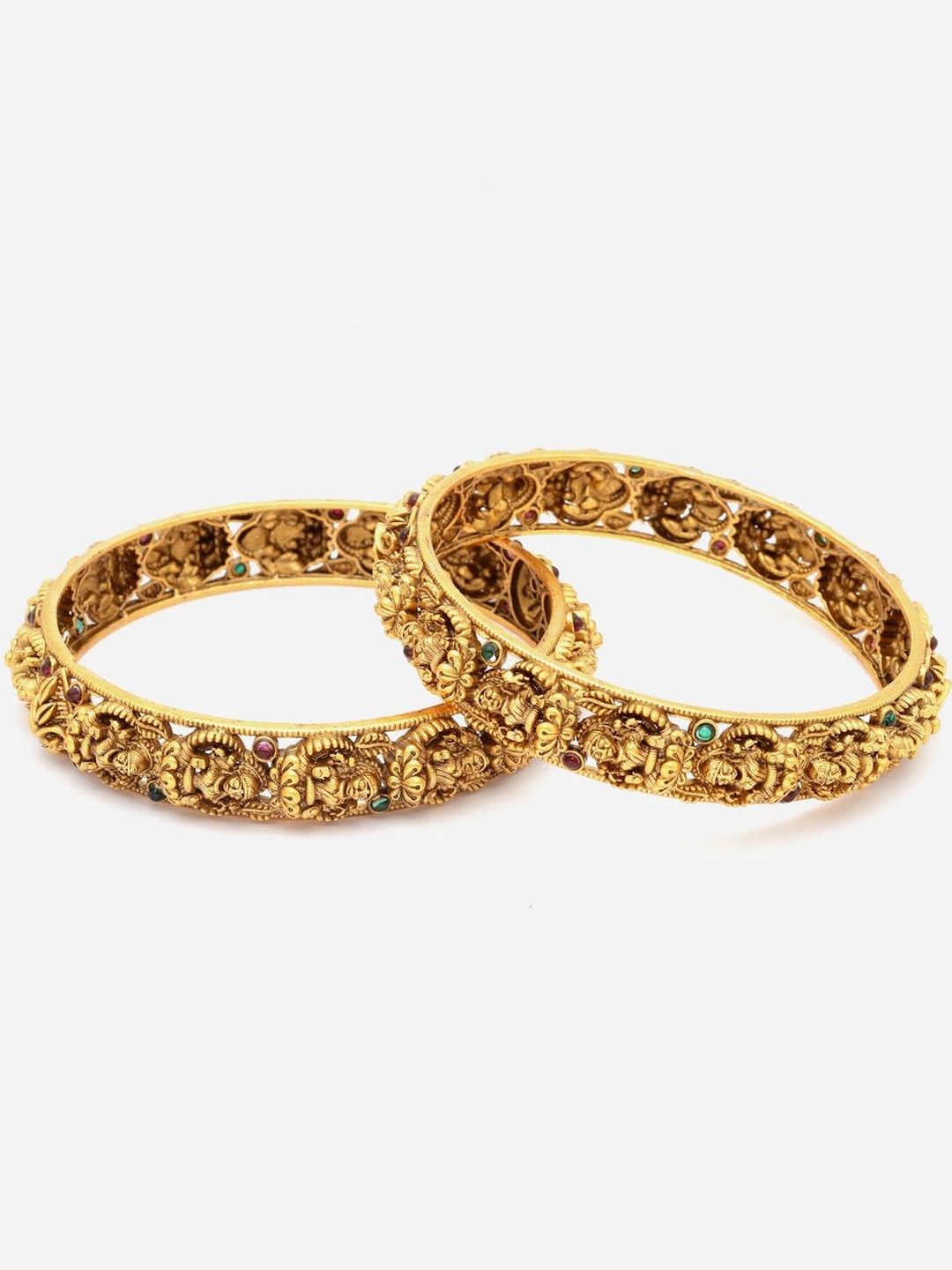 Set PANASH 2 24 CT Bersalut Emas Gelang Boleh Laras Bertampal Batu AD
