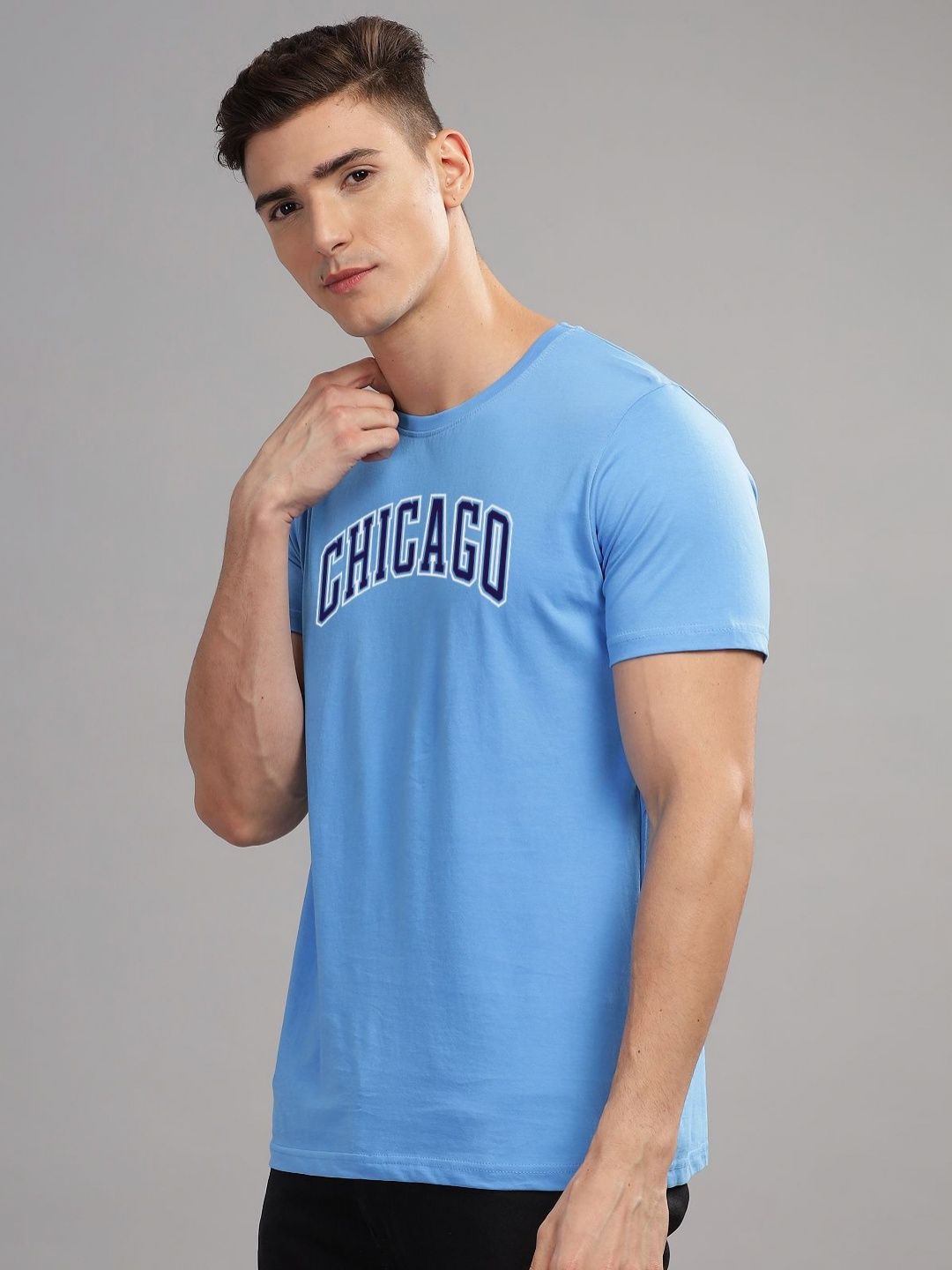 ADRO Men Typography Printed Raw Edge T-shirt