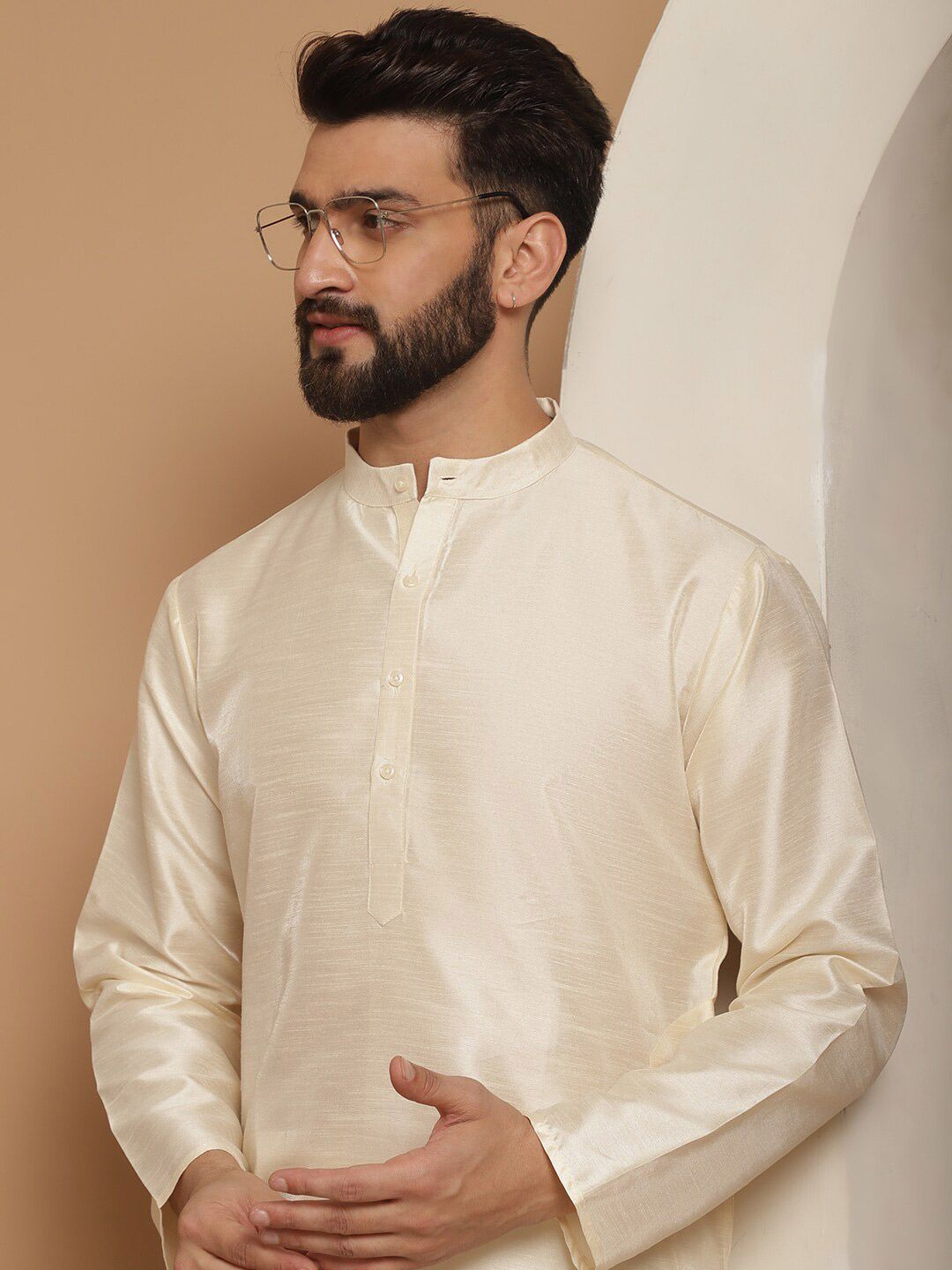 Anouk Men Regular Dupion Silk Kurta With Churidar