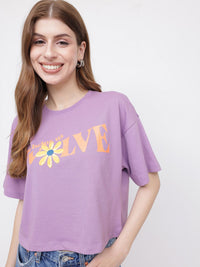 DressBerry Minimalist Message Printed Boxy T-shirt