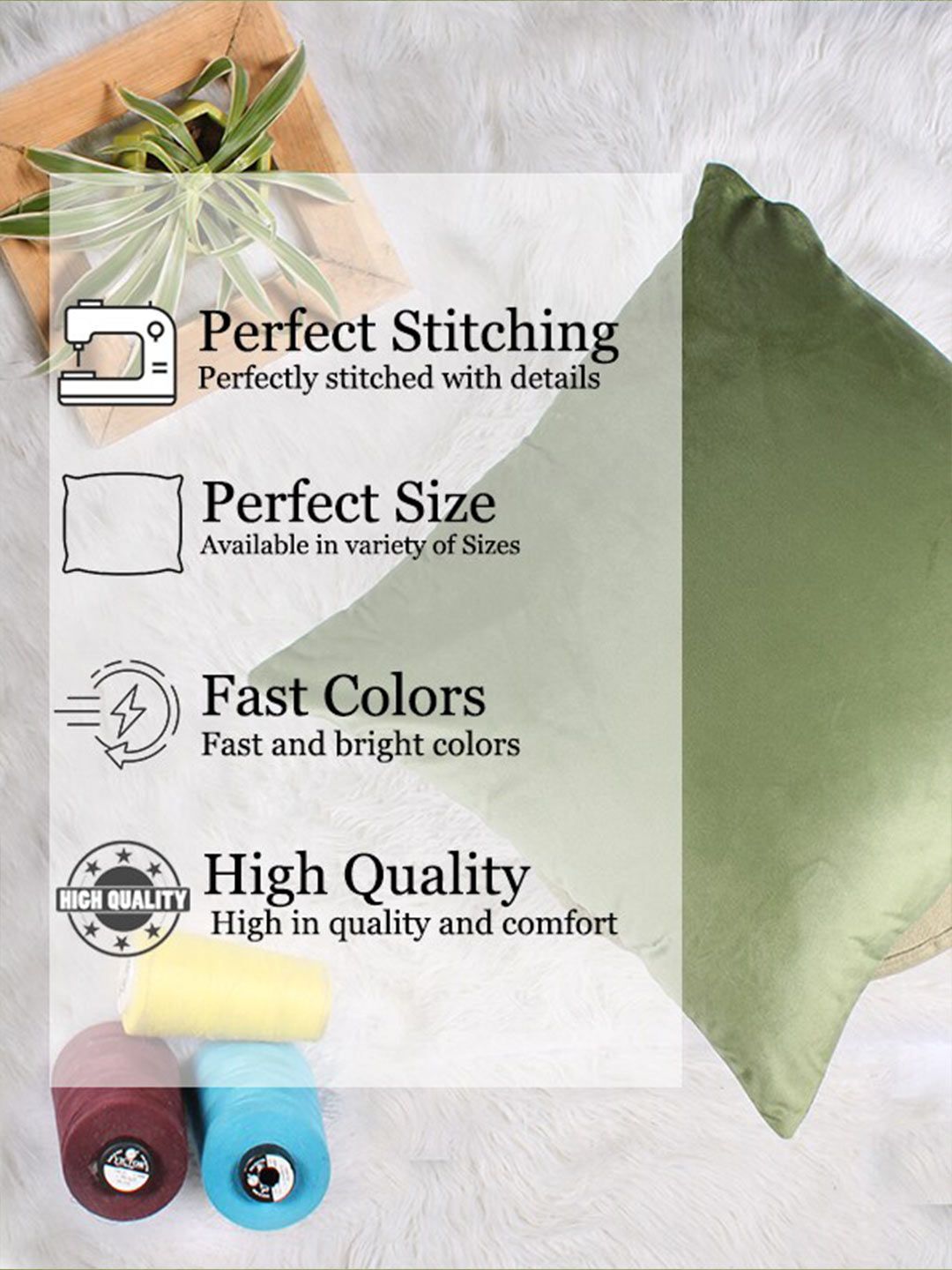 STITCHNEST Green 2 Pieces Velvet Square Cushion Covers