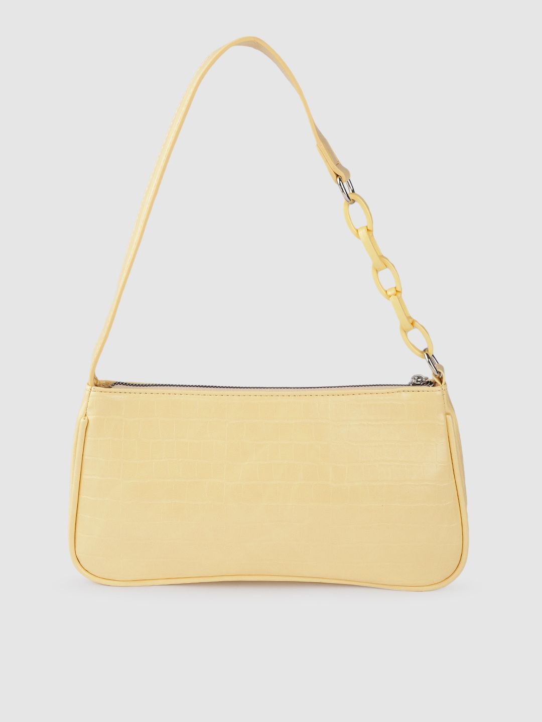 Lino Perros Women Yellow Animal Printed PU Structured Shoulder Bag