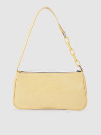Lino Perros Women Yellow Animal Printed PU Structured Shoulder Bag