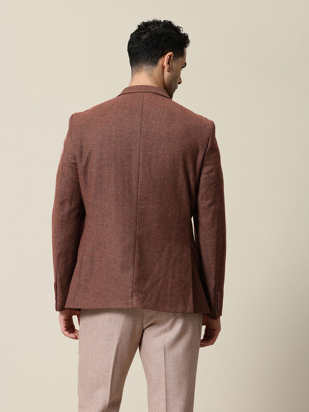 Mr.Bowerbird Self Design Tailored Fit Casual Blazer