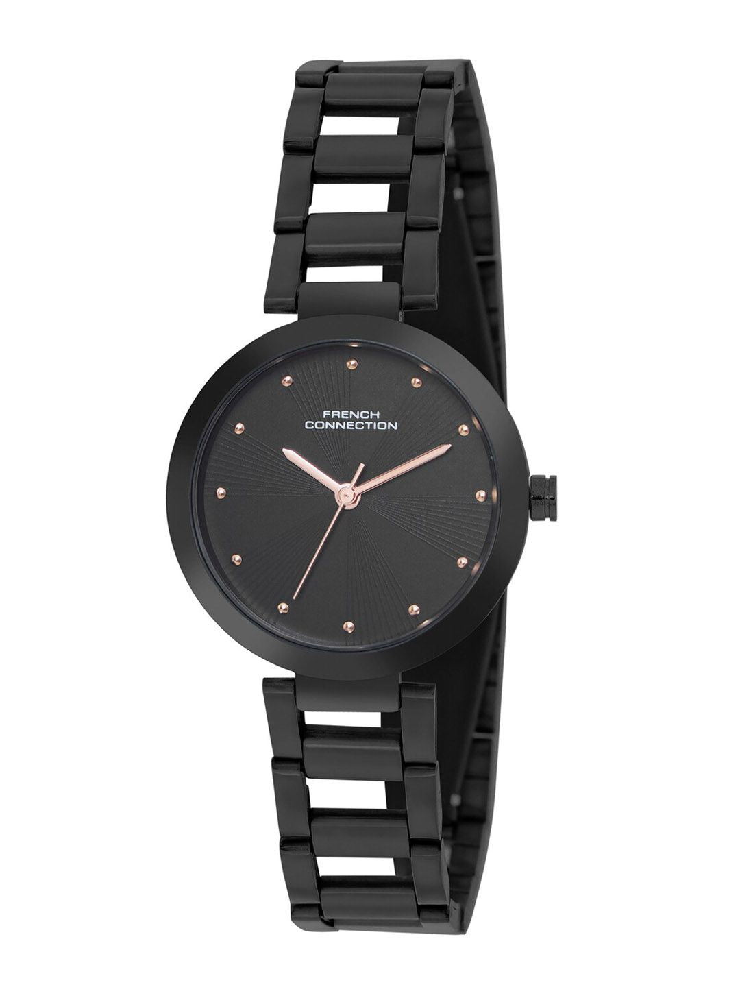 Sambungan Perancis Wanita Gelang Keluli Tahan Karat Tali Tali Analog Watch FCN060E
