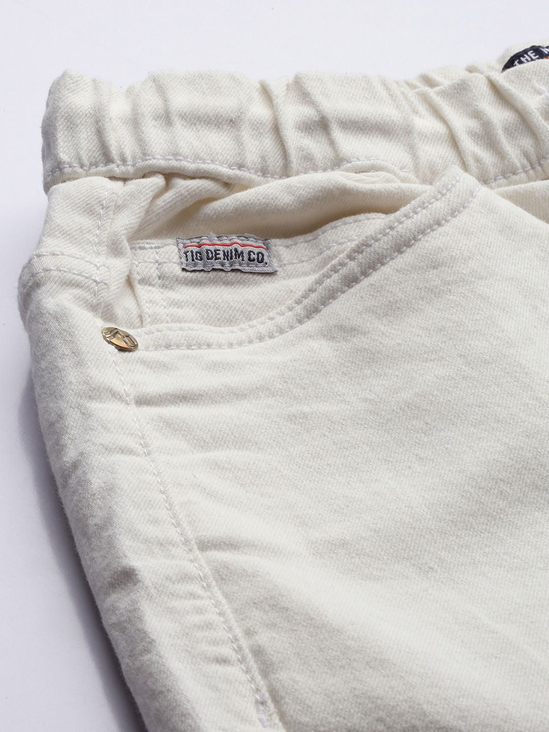 The Indian Garage Co Men White Slim Fit Jeans