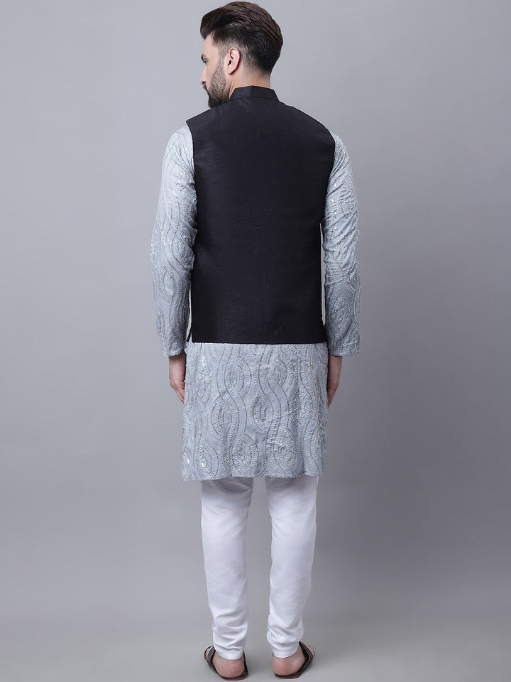 SOJANYA Regular Pure Cotton Kurta with Churidar & Nehru Jacket