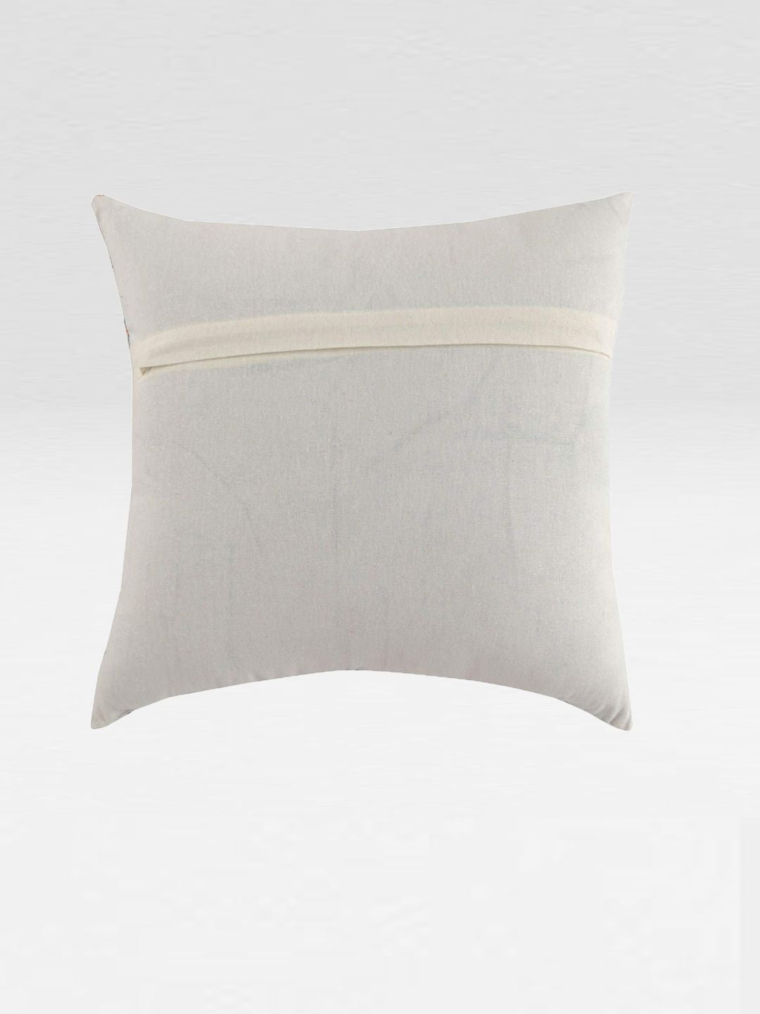 STITCHNEST Peach-Coloured & Cream-Coloured Set of 5 Geometric Square Cushion Covers