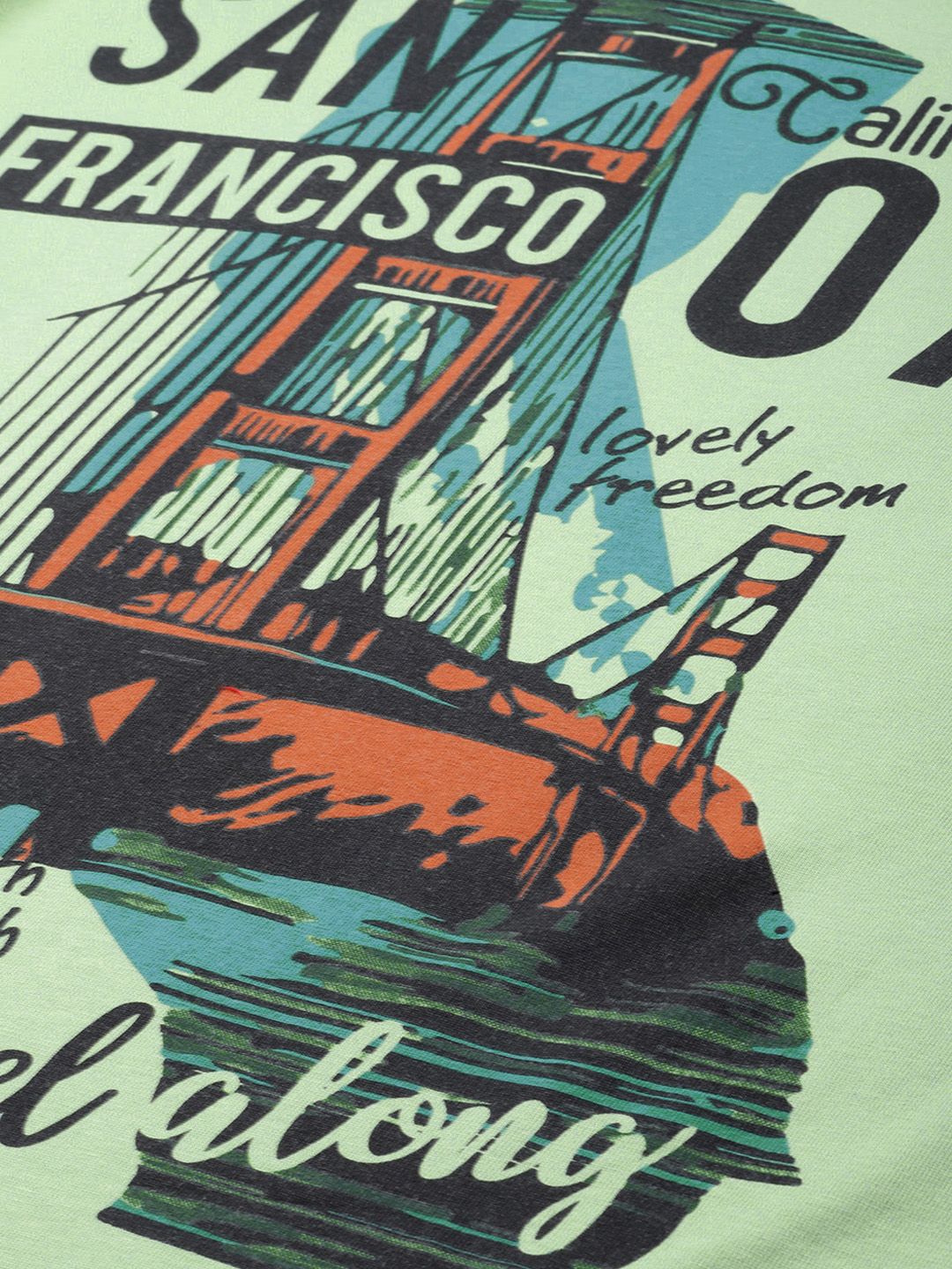 DILLINGER Sage Green Graphic Printed Pure Cotton Oversized Pure Cotton T-shirt