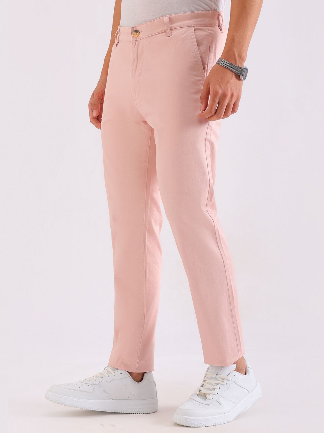 The Indian Garage Co Men Slim Fit Mid-Rise Trousers