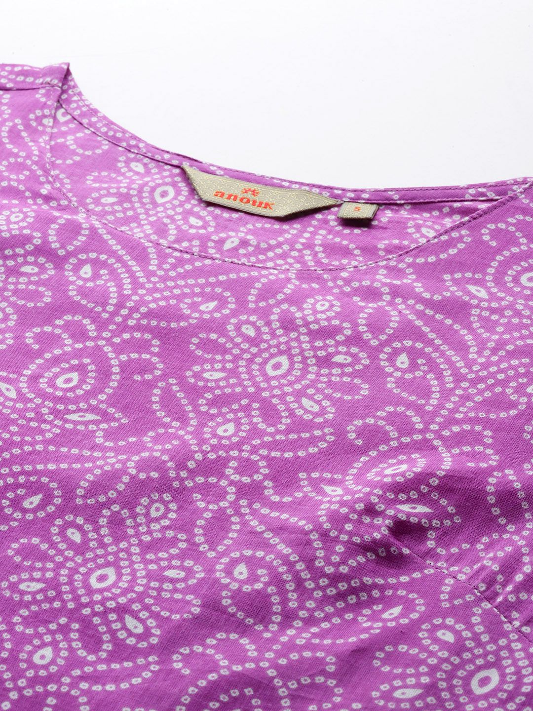 Anouk Bandhani Print Straight Kurta