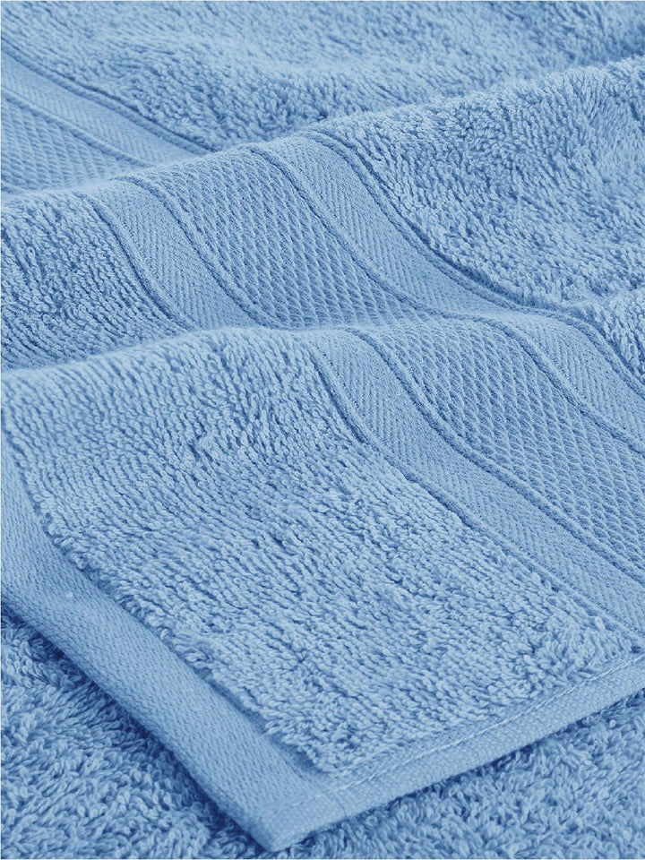 MYTRIDENT Set of 4 Turquoise Blue 500 GSM Cotton Bath Towels