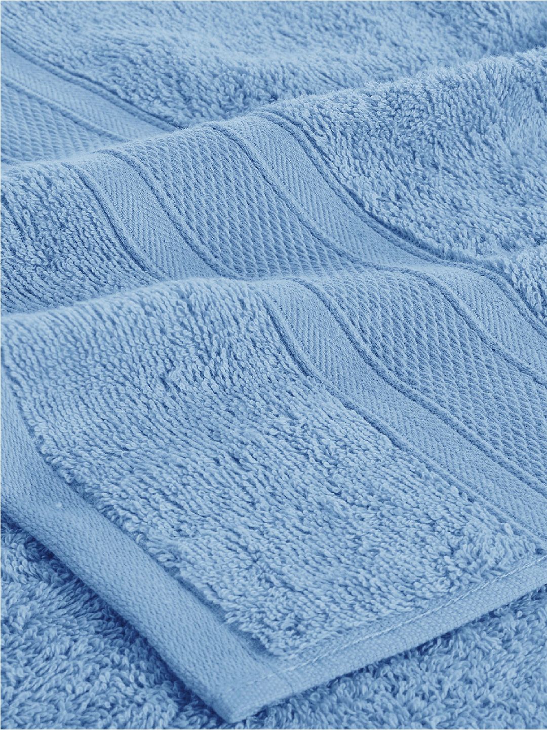 MYTRIDENT Set of 4 Turquoise Blue 500 GSM Cotton Bath Towels
