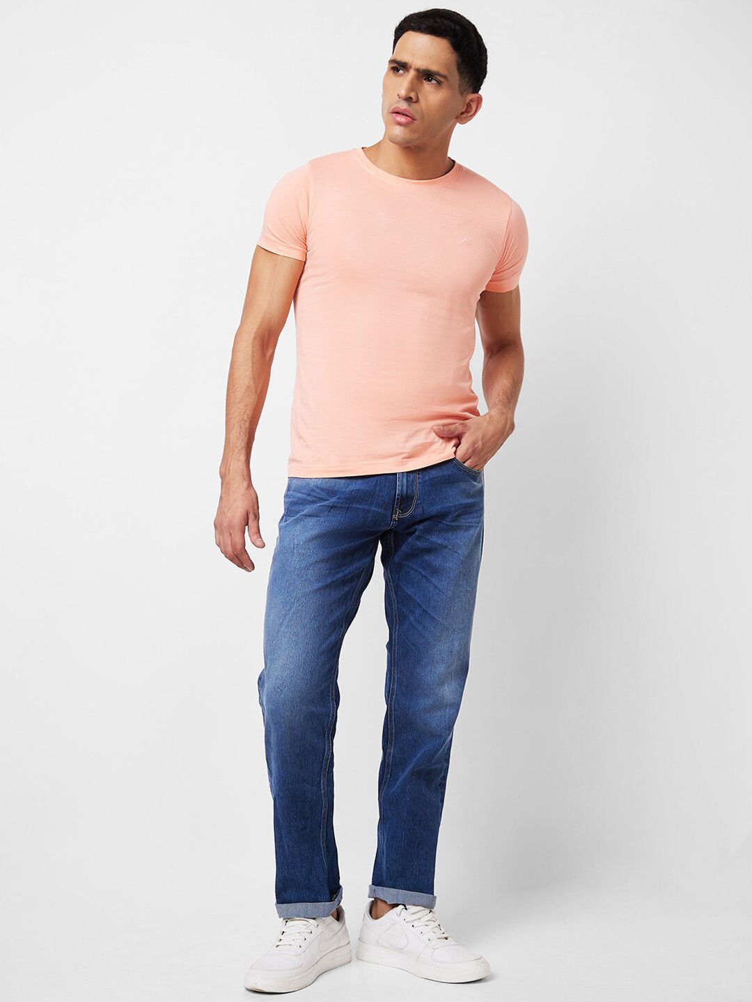 SPYKAR Men Relaxed Fit Heavy Fade Clean Look Cotton Jeans