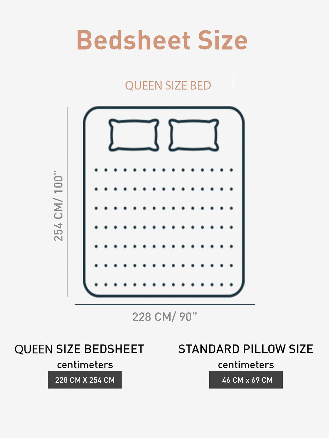 MYTRIDENT Taupe  White Geometric Pure Cotton 144 TC Queen Bedsheet With 2 Pillow Covers