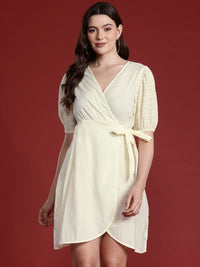 all about you Puff Sleeve Mini Wrap Dress