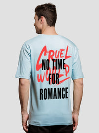 ADRO Men Typography Printed V-Neck Raw Edge T-shirt