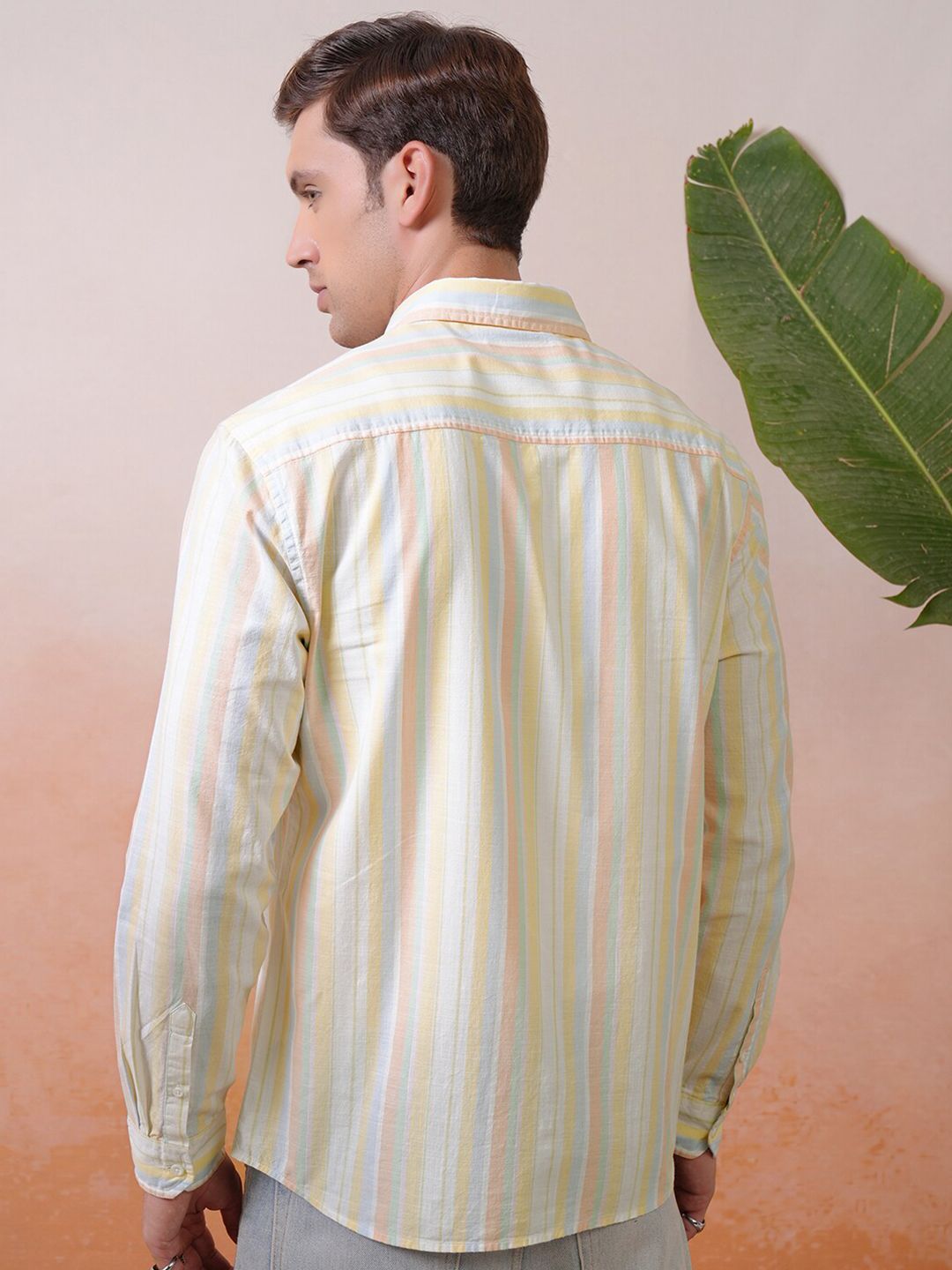 "Locomotive Premium Men Striped Relaxed   Shirt"