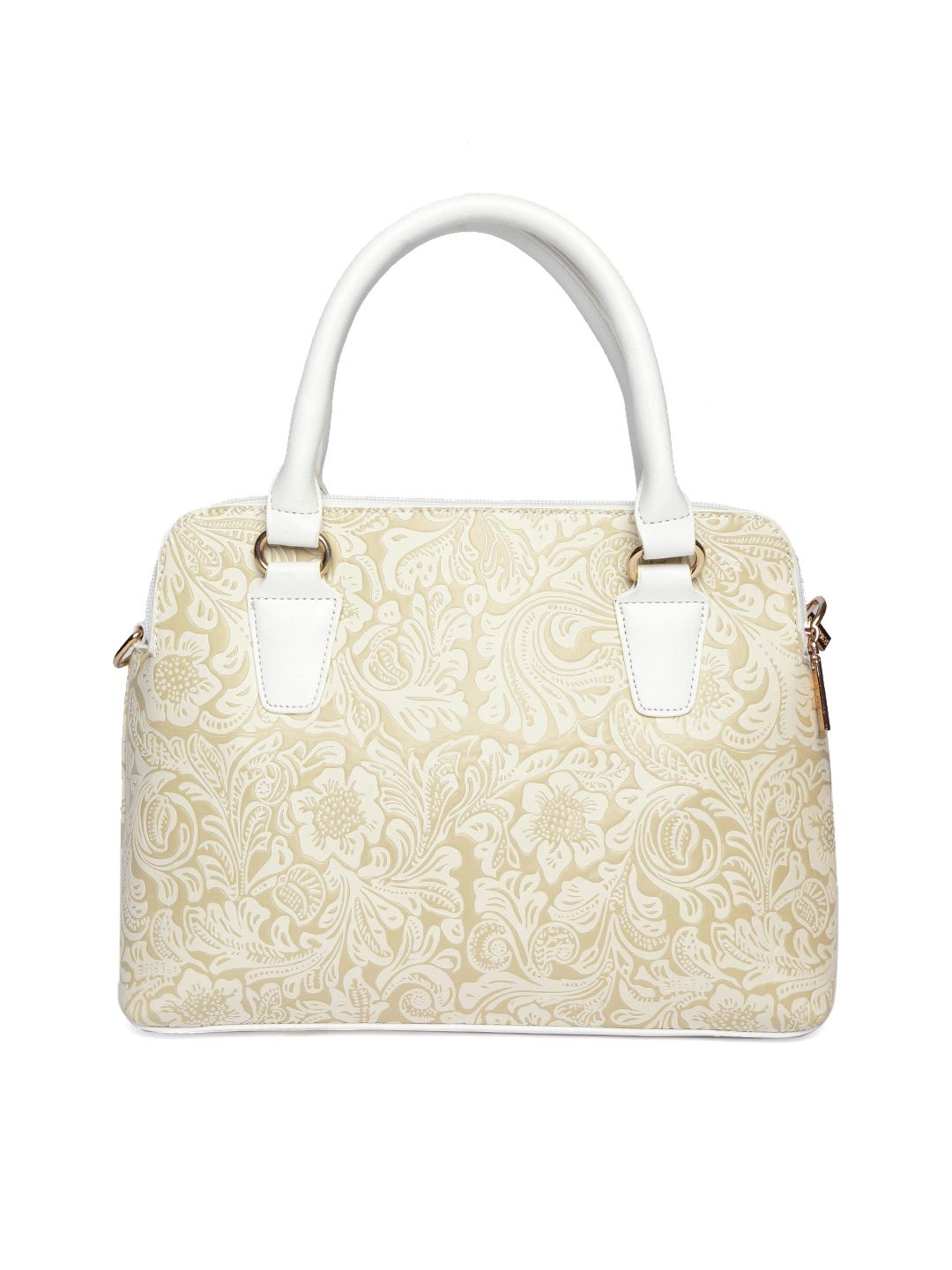 Lino Perros Off-White & Beige Printed Handheld Bag