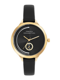 Sambungan Perancis Wanita Dial & Tali Kulit Analog Watch FCB12BL