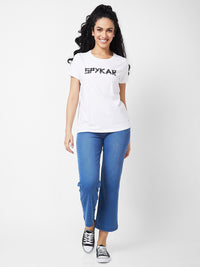 SPYKAR Typography Printed Short Sleeves Cotton T-shirt