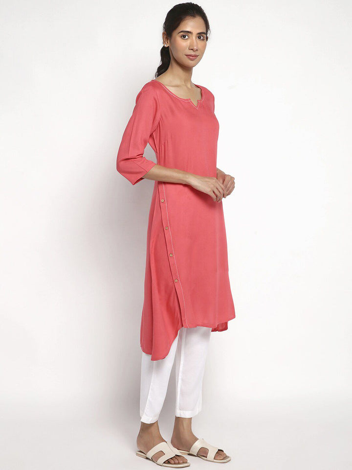 AURELIA Women Pink Kurta with Trousers