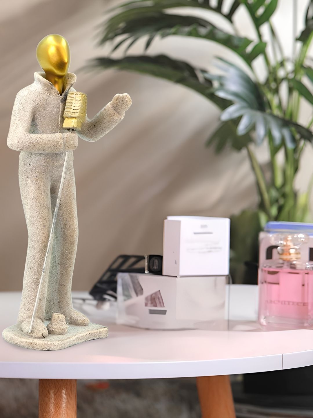 Cortina Sandstone Musical Instrument Off White Living Room Medium Showpiece - 6.3 inci