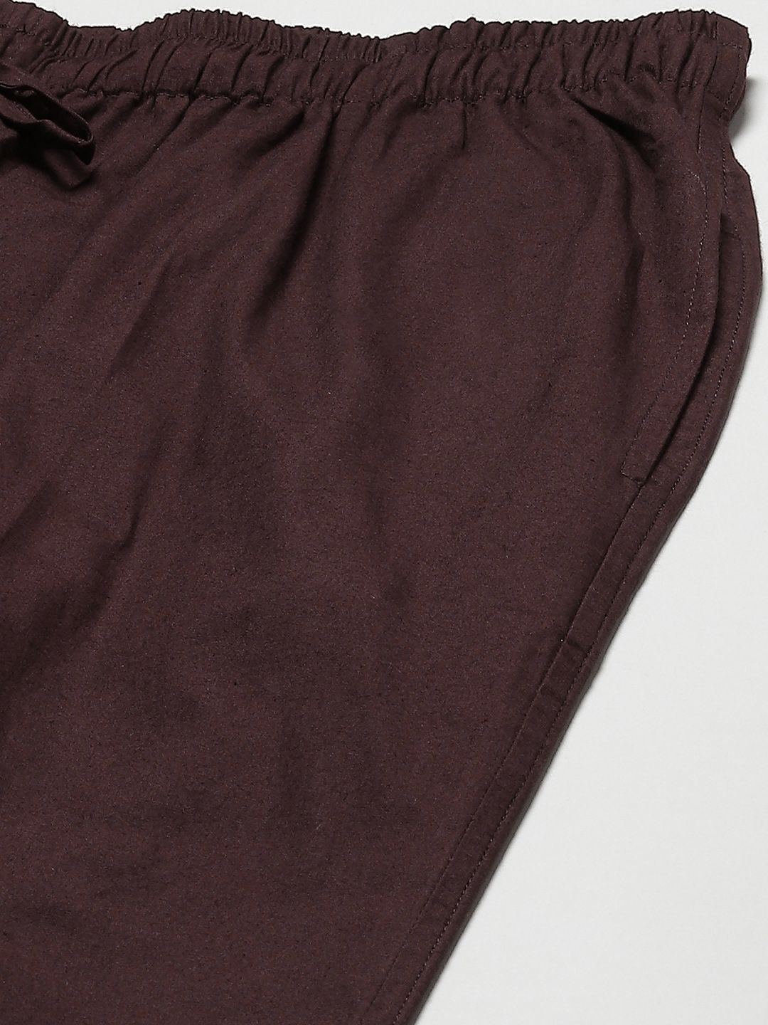 See Designs Men Brown Solid Cotton Pyjama