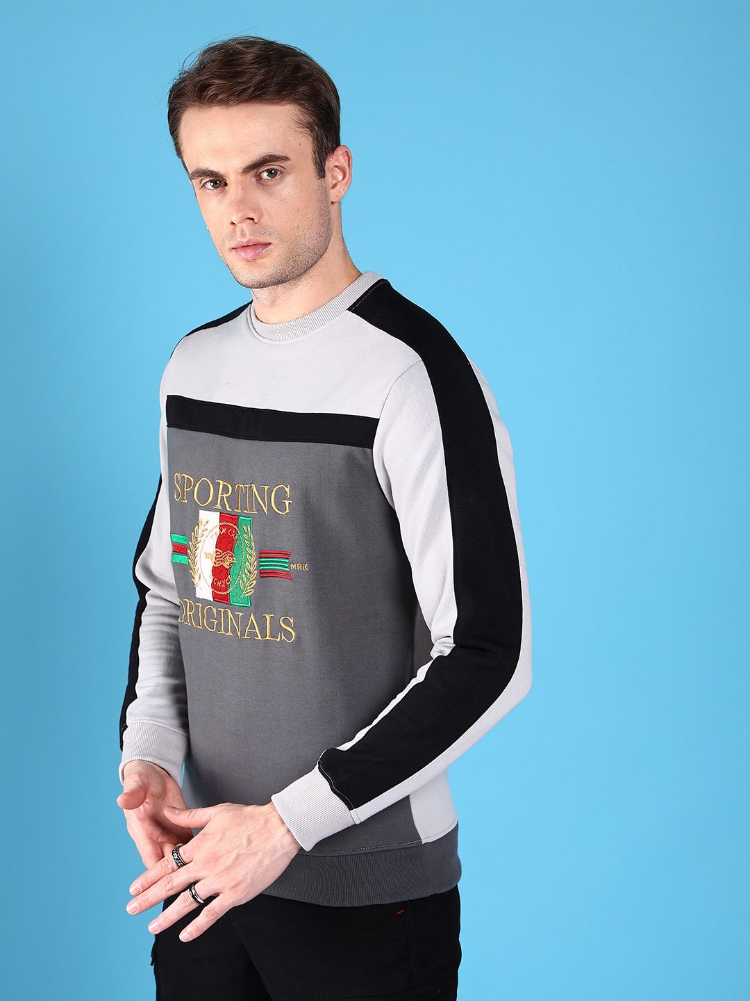 The Indian Garage Co Men Embroidered Sweatshirt