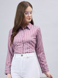 Style Quotient Women Smart Fit Striped Spread Collar Formal Shirt
