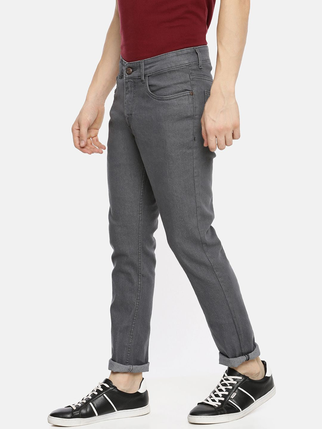 The Indian Garage Co Men Grey Slim Fit Stretchable Jeans
