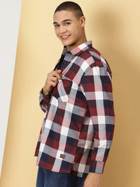 Thomas Scott Classic Tartan Checks Opaque Checked Cotton Casual Shirt - Oversized