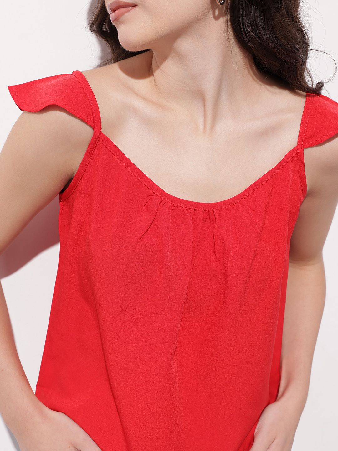 DressBerry Cherry Red Color Crush Top