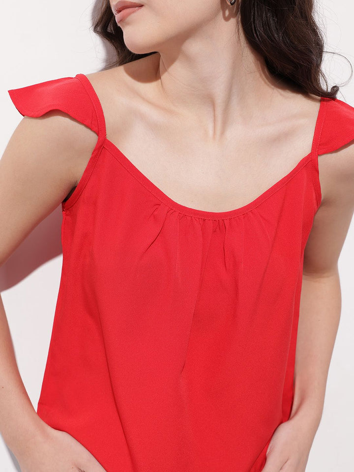 DressBerry Cherry Red Color Crush Top