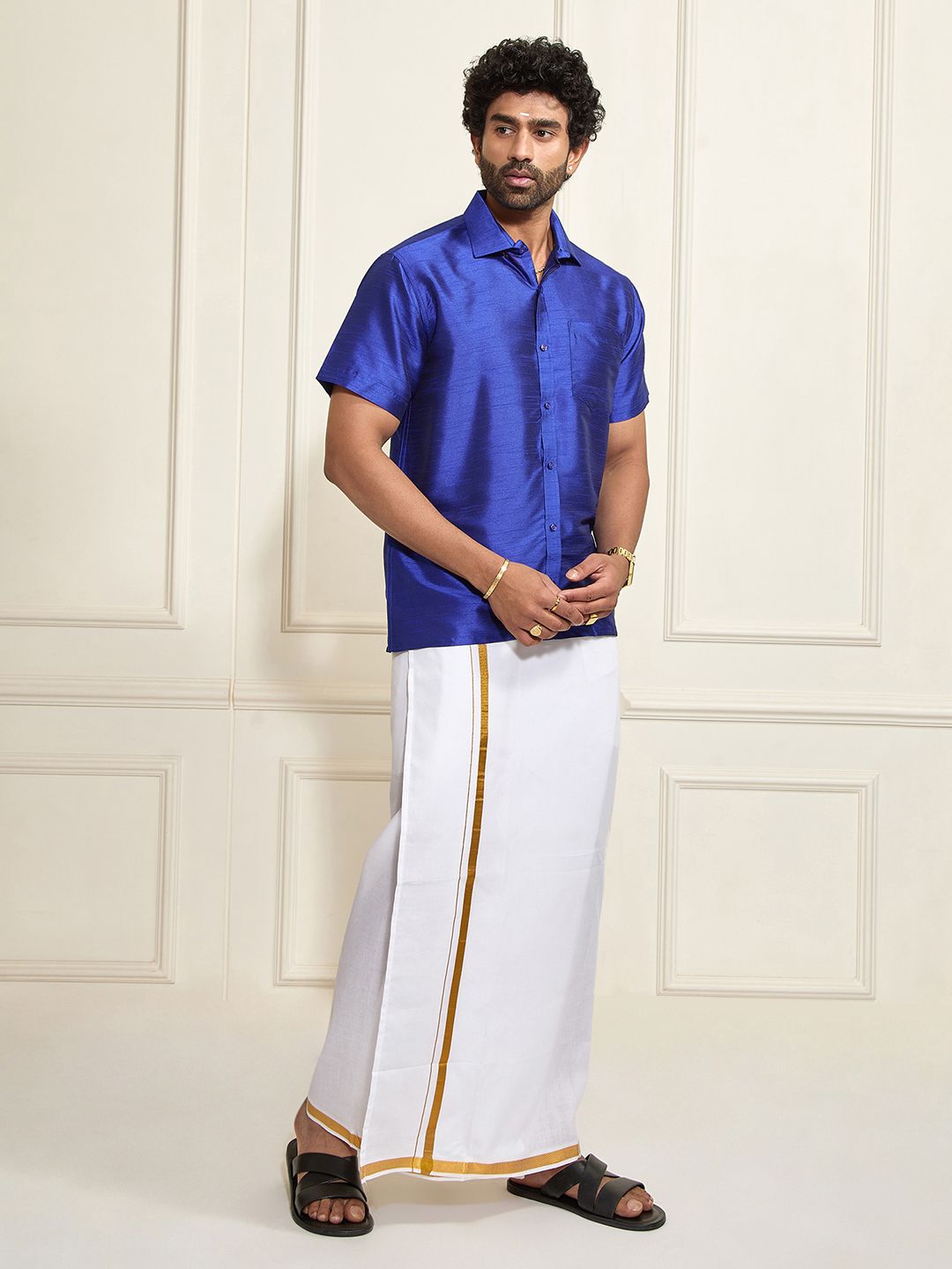 VASTRAMAY Shirt With Veshti Set