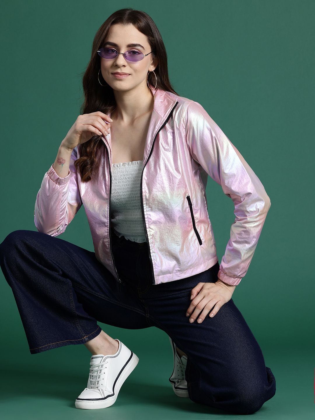 DressBerry Dual-Toned Shimmer Tailored Jacket