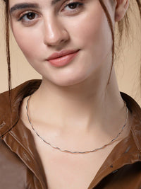 PRIONI 925 Sterling Silver Rose Gold & Rantai Saduran Rhodium