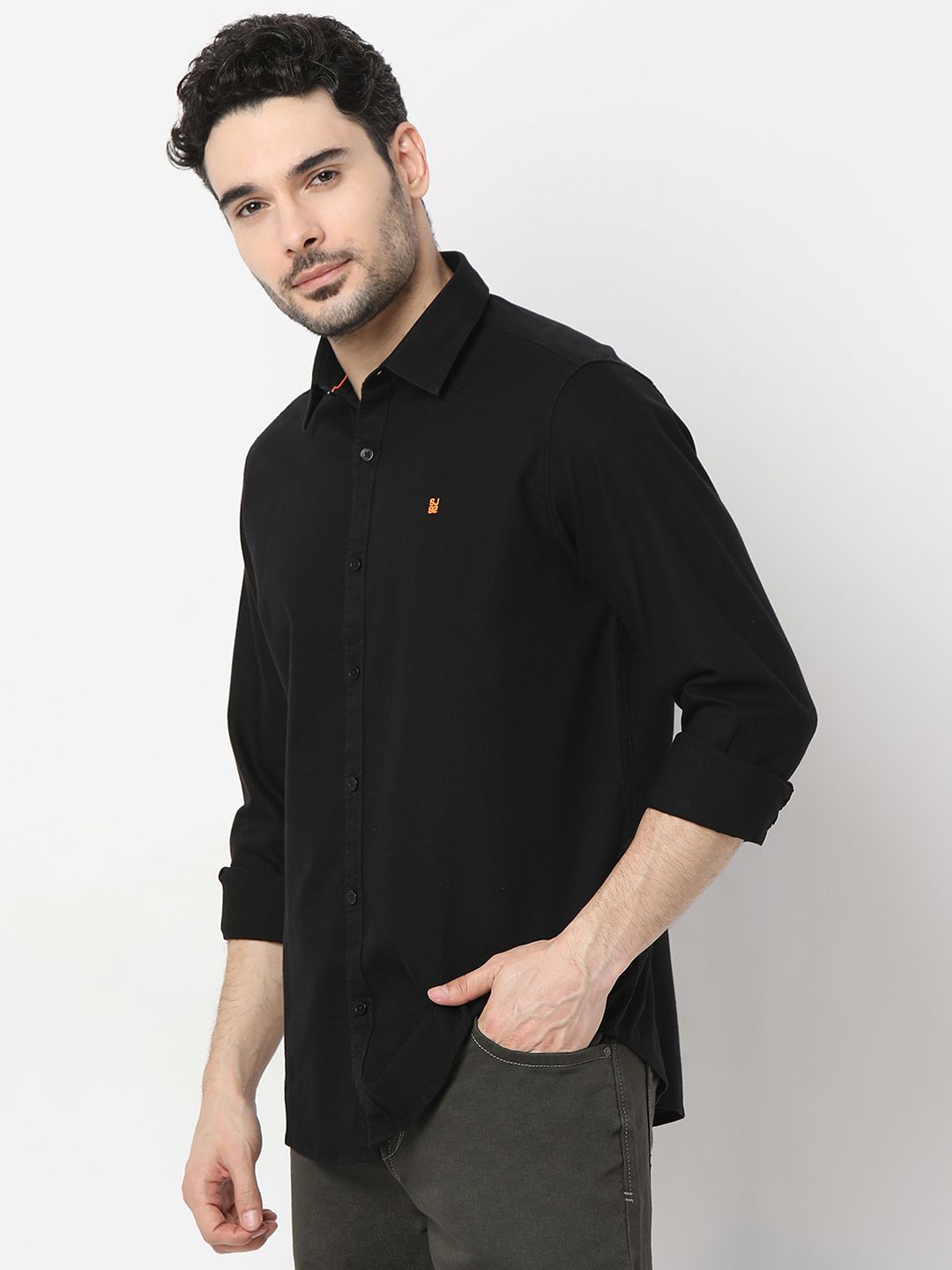 SPYKAR Pure Cotton Slim Fit Opaque Casual Shirt