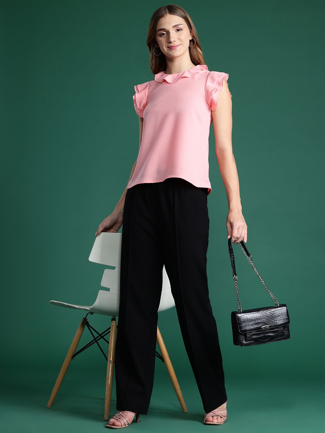 DressBerry Flutter Sleeves Ruffles Top