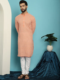 SOJANYA Embroidered Sequinned Pure Cotton Kurta with Pyjama Set